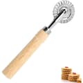 Cutting Wheel, Grooved Edge Roller Dough Cutting Wheel, Long Wooden Pasta Making Accessories, Biscuit Baking Tool