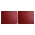 Miniatyrbild 1 av 5: 2 Pcs Double-Sided Mouse Pad Solid Color Waterproof PVC Leather Mat for Office Home Computer PC (Wine Red Yellow)