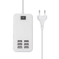 USB-hubb med ström, aluminium 6-portars USB-ström med extern