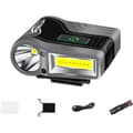 Rechargeable LED Headlamp with Sensor Control - Waterproof, Powerful Light for Fishing, Running, Camping - Black