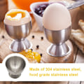 Miniatyrbilde 4 av 5: Original Eggkopp, Eggkoppholder i Rustfritt Stål og Dobbeltsidig Eggåpner Cracker Stor Størrelse Påskeegg for Kokt Egg