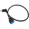 Miniatyrbild 1 av 5: 90 Degree Angled USB 3.0 B-Type Male to A 3.0 Header Cable 19 Pin Header Cable 50cm