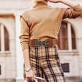Miniatyrbilde 4 av 5: Dame elastisk belte i vintage-stil, brun