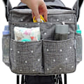 Miniatyrbilde 4 av 5: Universal Stroller Organizer med Koppbærere - Stroller Caddy med Stor Lagringsplass Passer for Barnevogn