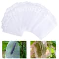 100 Pieces Fruit Bags, Protective Mesh Bags for Fruit Trees, Reusable White Fruit Net Bag with Drawstring Against Insects