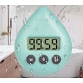 Miniatyrbillede 1 af 5: Vandtæt brusebadstimer, digital timer, badeværelses- og køkkentimer, nedtællingstimer med sugekopshul Lys Light Cyan