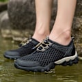 Miniatyrbillede 2 af 5: Herr Promenad Løbesko Åndbar Mesh Snøring Letvægts Mode Sportssko Sort Black 40