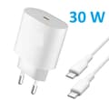 30W lader med kabel til Samsung S23/24/25 hvit white