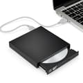 Miniatyrbillede 1 af 5: Ekstern DVD/CD-brænder USB 2.0 Slim til computer Sort Sort Svart