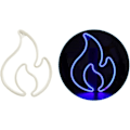 Miniatyrbillede 1 af 5: Flamme Neon Skilt, Rød og Gul Flamme Neonlys med Tænd/Sluk-kontakt