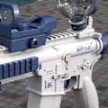 Miniatyrbillede 5 af 5: Bestseller - Elektriske vandpistoler M4, automatiske sprøjtepistoler til børn, kraftfuldt vandlegetøj Blue