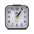 Silent Analog Alarm Clock Bedside Clock Square Table Clock Quartz Alarm Clock with Snooze and Light Function, Black