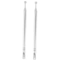 2x Replacement Antenna, Telescopic, 39cm, 6 Sections, for Radio and TV