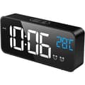 AC-driven väggklocka, batteridriven digital klocka med temperaturvisning, snooze, dubbellarm för sovrum