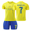 Miniatyrbilde 1 av 2: Cristiano Ronaldo #7 23-24 Al Nassr FC Fotballdrakt for barn Treningsklær for voksne høy kvalitet Ronaldo No. 7+gul Ronaldo No. 7+yellow Ronaldo No. 7+yellow 18