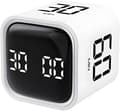 Pomodoro Timer Kub Väckarklocka, USB-C Uppladdningsbar Digital Nedräkningstimer med Gravitationssensor för Arbete & Studier