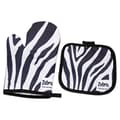 Potholder and Oven Mitt with Zebra Pattern