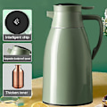 Miniatyrbild 2 av 4: Isolerad vattenkokare med glasfoder, extra lång isolering, termos, hemmakaffe grön green 1300ml