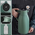 Miniatyrbild 1 av 4: Isolerad vattenkokare med glasfoder, extra lång isolering, termos, hemmakaffe grön green 1900ml