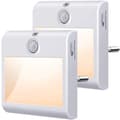 [2-pack] Night light with motion sensor, wardrobe light with 3 lighting modes (auto/on/off) for stairs, hallway, wardrobe, polycarbonate, warm white