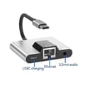 Miniatyrbillede 3 af 5: Type-C til Ethernet LAN Netværksadapter Hub USB C til 3.5mm Lyd PD Hurtigopladningsdockingstation til Bærbar Telefon