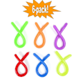 Miniatyrbild 1 av 5: 6-pack Stretchy Noodle String Neon Children Fidget Sensory Toy - Blandade färger multifärg one size