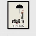 Miniatyrbild 4 av 4: Wekity Minimalistisk Stadslandskap 4 Väggkonst Canvas Print Poster, Enkel Mode Vattenfärg Konst Ritning Dekoration för Hem Vardagsrum Sovrum Kontor och Chi