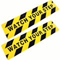 Pikkukuva 1 / 5: 2 kpl Watch Your Step -lattialipukkeet Tarrat 6 x 24 tuumaa Varotus S