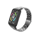 Miniatyrbilde 5 av 5: Smartklokkearmbånd i rustfritt stål for Huawei Honor Band 6 Smartklokke Dobbel Snap-spenne Solid rustfritt stål armbånd (1 svart)