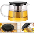 Miniatyrbillede 5 af 5: Glas tekande med varmebestandig rustfrit stål teinfuser til te, klar 1500ml