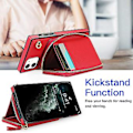 Miniatyrbild 3 av 5: Plånboksfunktion Telefonfodral för Iphone 11 med Korthållare Axelrem Kvinna (Röd)