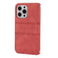 Miniatyrbilde 3 av 5: Embosset lærveske for iPhone 15 Pro Max (Rød)