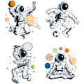 Pikkukuva 1 / 5: Vedenkestävä vauva-astronautti seinätarra - avaruus, planeetat A
