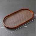 Miniatyrbilde 2 av 5: Serveringsbrett i tre, fruktfat, kopp- og krusholder, cateringbrett, tebrett, frokostbrett for stue (oval)