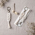 Miniatyrbilde 4 av 5: Mini Makrame Nøkkelringer Boho Makrame Veske-Smykker med Kvaster Søte