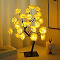 Miniatyrbilde 1 av 5: 100% Ny, Rose Lampe Tre, Lysende Roseblad Tre 24 Led Lampe, Perfekt som Jentekvelds Lamper eller Dekorative Lamper for Stue. (Hvit)