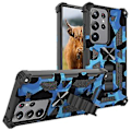 Miniatyrbillede 1 af 5: Kamuflage Armor Case til Samsung Galaxy S23 Ultra 5G (Mørkeblå)