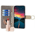 Miniatyrbild 2 av 5: Mobilfodral med axelrem, blixtlås, plånbok och sminkspiegel för Samsung Galaxy Xcover7 (Stil B)