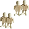 Miniatyrbilde 1 av 5: 4 stk. hvite embryo robot trehus ornament trefigurer U
