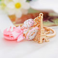 Miniatyrbillede 4 af 5: Rhinestone håndtaske charme rygsæk nøglering pung kvast nøglering*