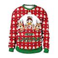 Miniatyrbilde 1 av 2: Dame Herre Jul Stygg Nyhet Genser Jumper Par Matchende Trykt Morsom Pullover Sweatshirt Julebord Topp -NMAOV(M D)