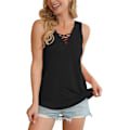 Miniatyrbilde 3 av 5: Tanktopp for kvinner, ermeløs, kryss-over, avslappet, basic, XL