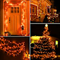 Pikkukuva 2 / 5: Oranssit ulkovalot, 33 jalkaa 100 LED-jouluvaloa 8 Li