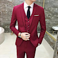 Miniatyrbild 5 av 5: Fianao Tredelad Plus Size Bröllop Business Herrar Formell Kostym Väst Blazer Byxor Set (XXXXXXL Svart)