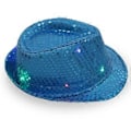 Miniatyrbillede 1 af 5: Voksen 9-farvet LED lampe pailletter Performance Jazz hat (Navy blå) 1 stk