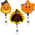 Miniatyrbillede 1 af 4: 3 stk. Thanksgiving Badge Holder Tilbagekaldelig Id Badge Clips Nur