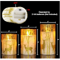 Miniatyrbilde 3 av 5: Glass Flameless Candles Flickering med Timer Remote, 3 Pack Gold
