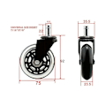 Miniatyrbilde 2 av 5: Kontorstolhjul 5 stk, 11x22mm svingbare hjul til stoler, 360°