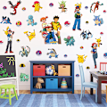 Miniatyrbild 4 av 5: Blå dröm Pikachu 3D strid Tyrannosaurus barn sovrum väggdekal