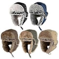 Miniatyrbilde 4 av 5: Taslan Ushanka Trapperhatt - Fuskepelsforet Russisk Stil Varm Vinterlue (kaffefarge)